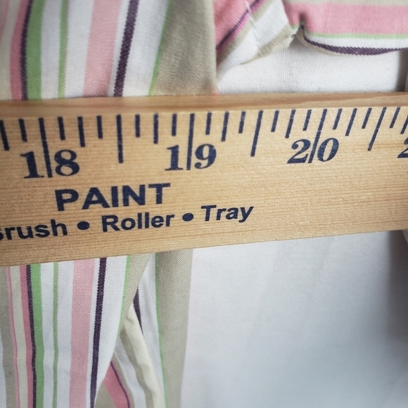 Robert Louis Striped 3/4 Length Sleeve Button Down Shirt Sz M - Picture 7 of 7